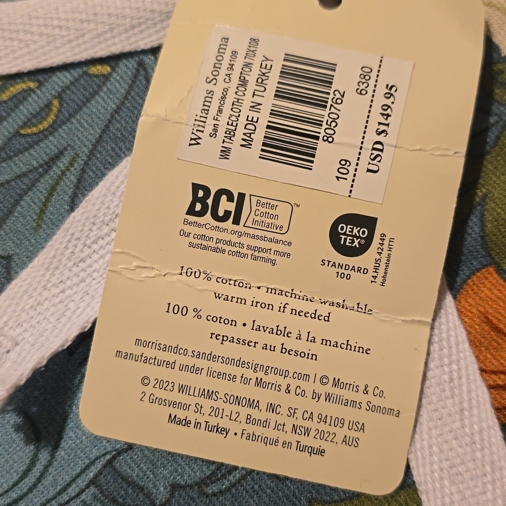 Williams Sonoma MORRIS & CO. Compton Tablecloth,Size 70×108 In, Retail $150.00US - Picture 6 of 15